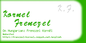 kornel frenczel business card