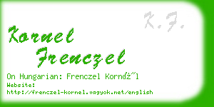 kornel frenczel business card